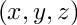 $ (x,y,z) $