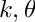 $k, \theta$